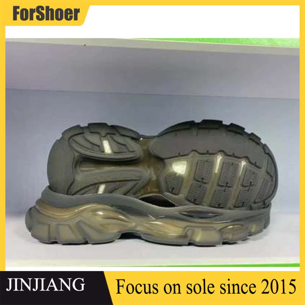 Wholesales High Elastic Lightweight Transparent Containing Particles Men TPU Sole